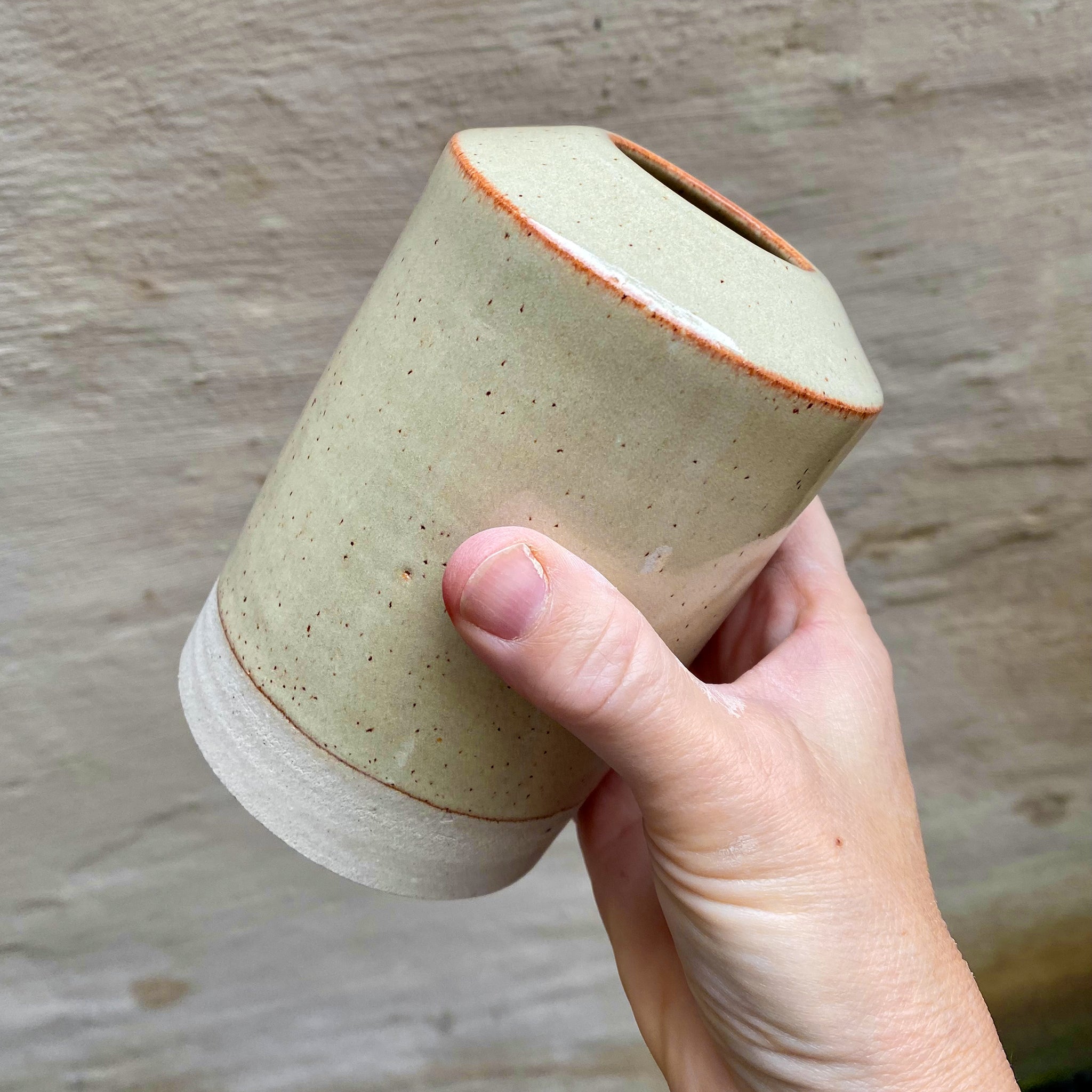 AB Ceramics Vaas Recht Recup Beige H14 - AB Ceramics