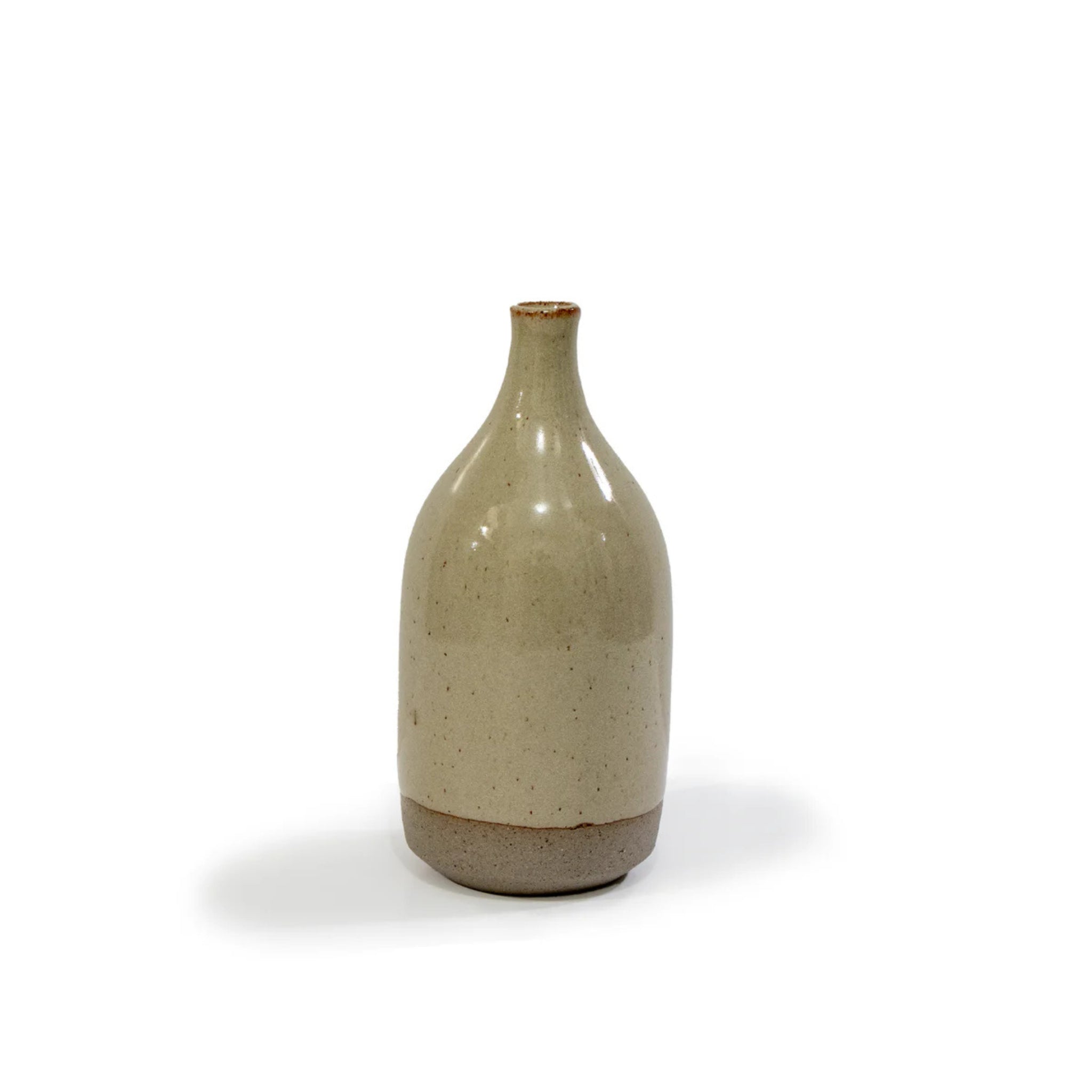 AB Ceramics Vaasje Hals Grijs Beige H14,5 - AB Ceramics