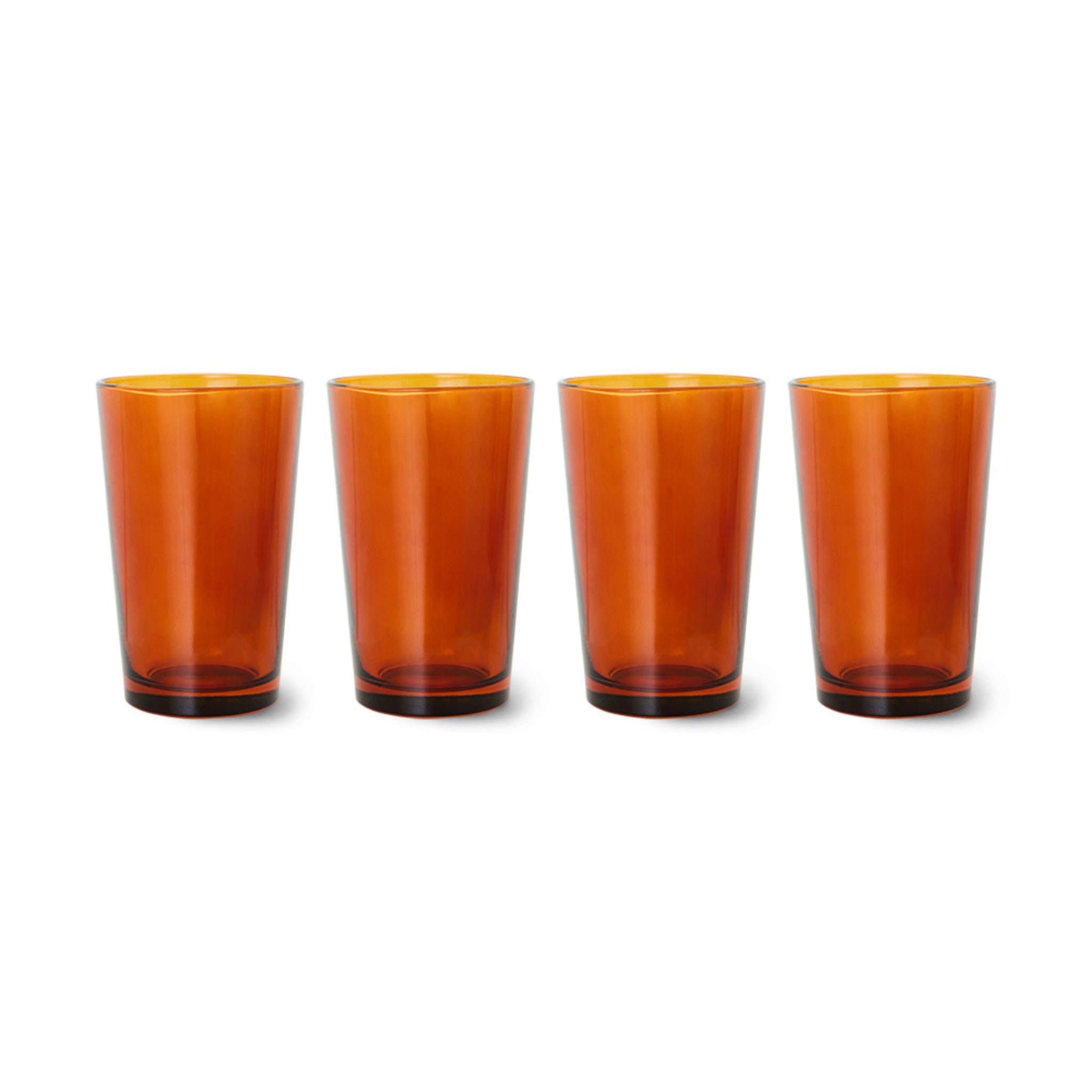 HK Living 70s Glassware Theeglas Amber Brown 4 st. - HK Living