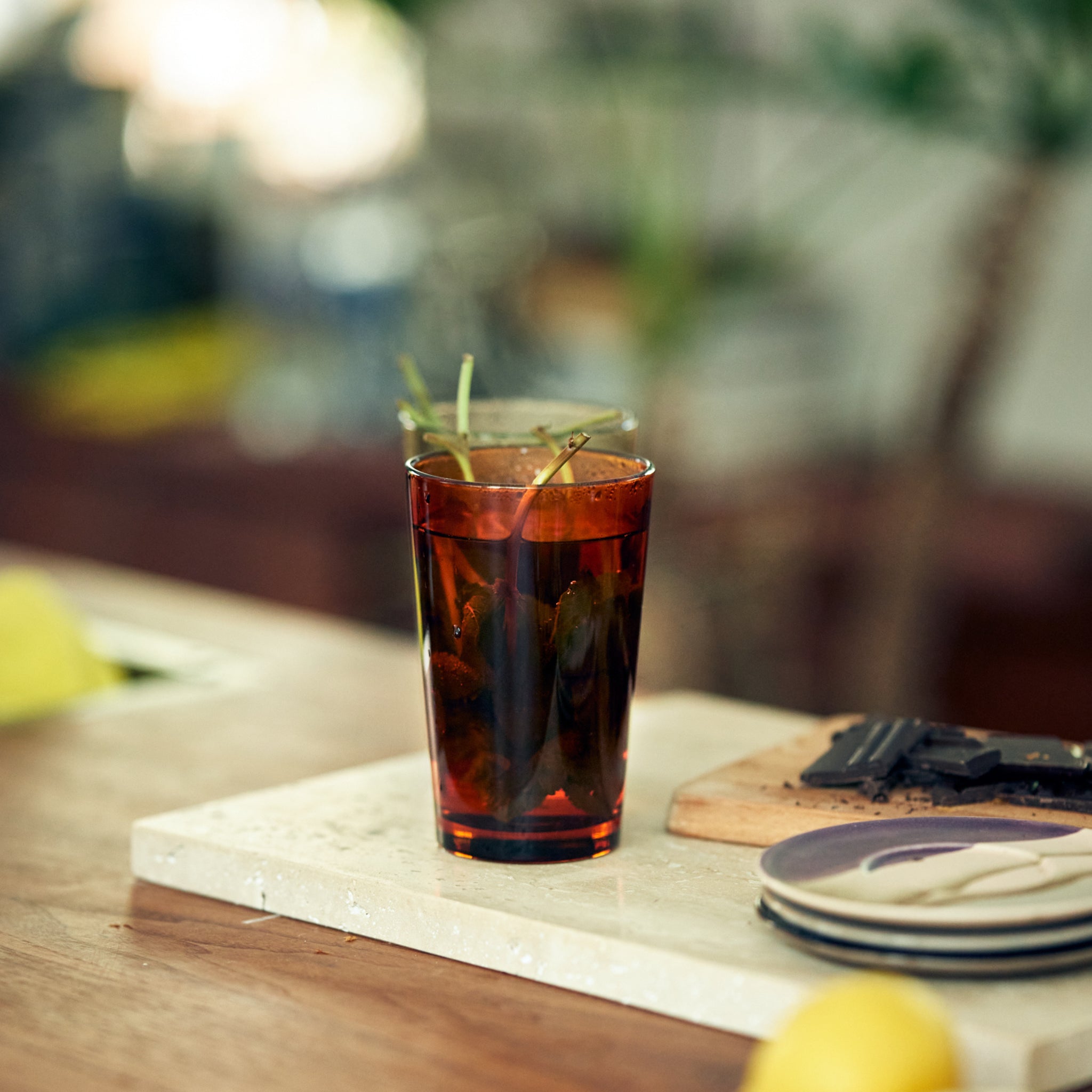 HK Living 70s Glassware Theeglas Amber Brown 4 st. - HK Living