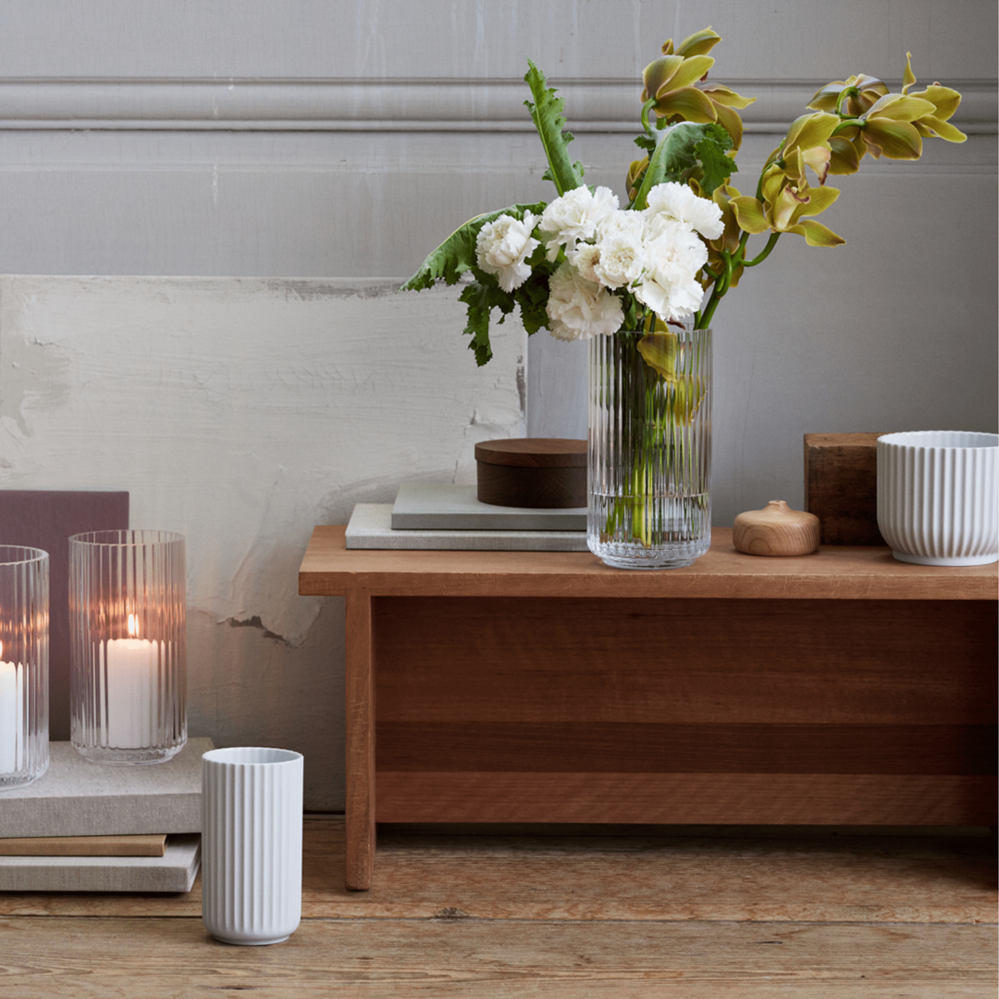 Lyngby Porcelaen Vaas Helder H20 Set