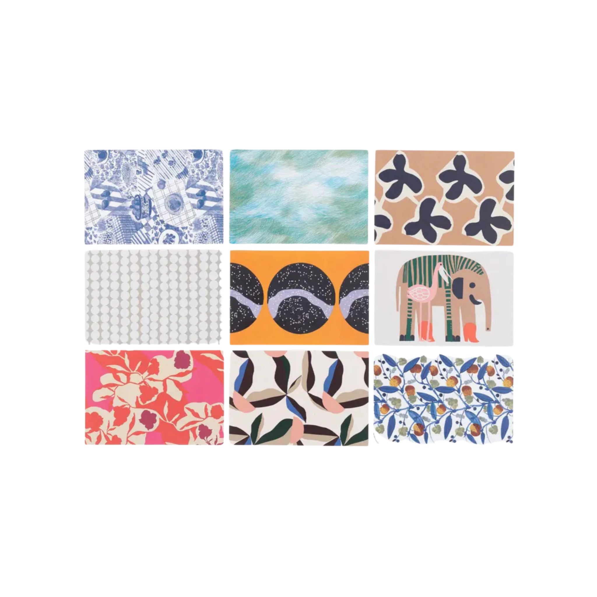 Een set van 50 Marimekko Postkaarten van Marimekko bevat levendige, abstracte en op de natuur geïnspireerde ontwerpen in echte Scandinavische stijl-een kleurrijke collectie perfect om in een bewaardoos te bewaren.