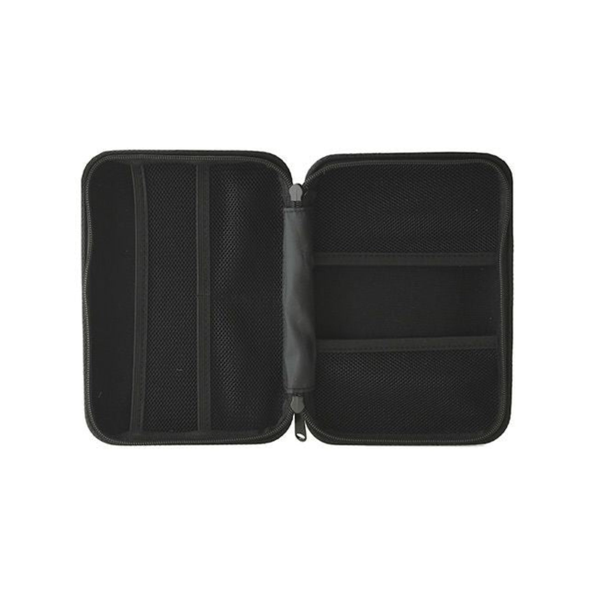 De Nähe Hard Shell Organizer Ivoor L is een ivoorkleurige hardschalige koffer met gaasvakken en elastische banden aan beide zijden, ideaal voor het organiseren van gadgets en het opbergen van kleine spullen.