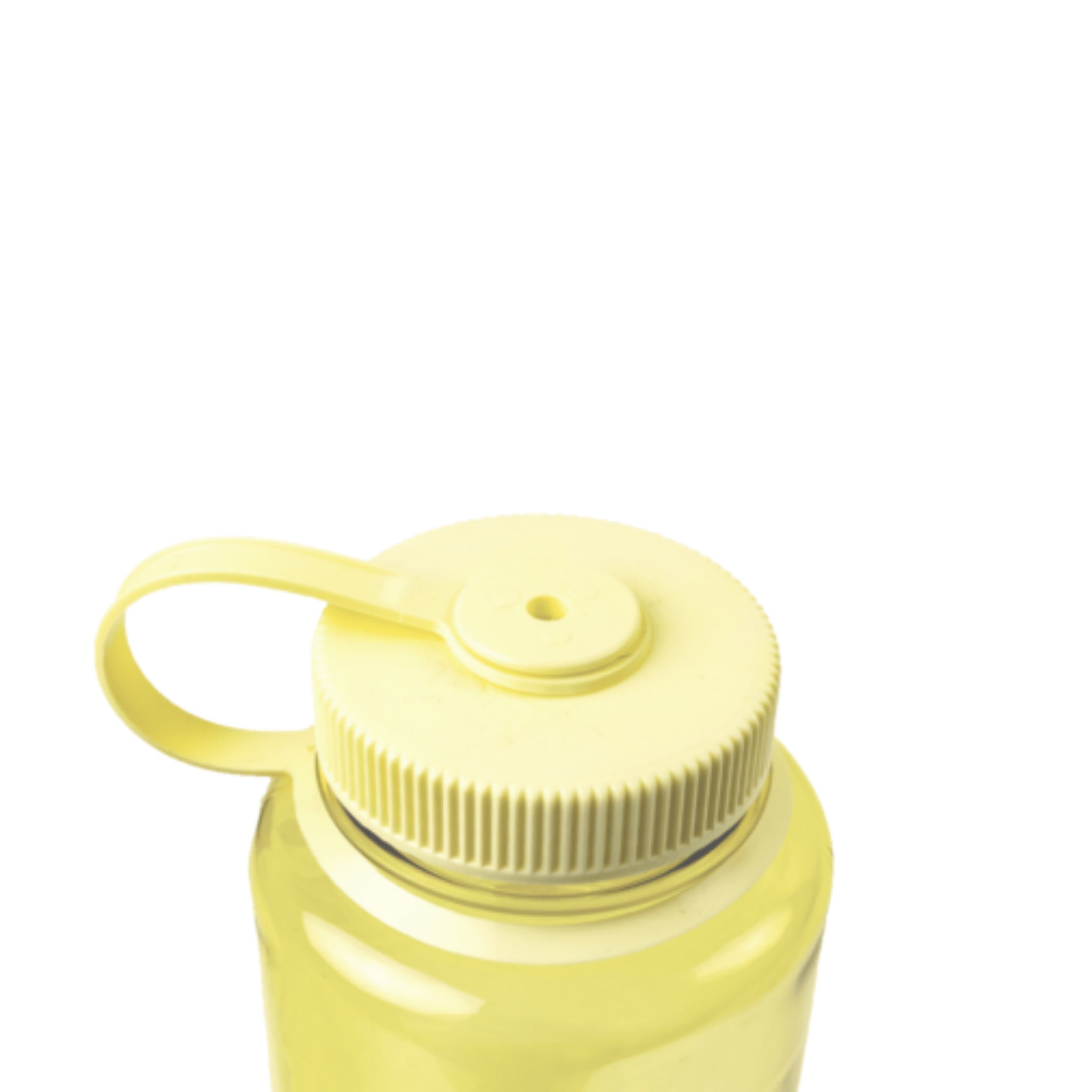 Bovenaanzicht of detail van de dop van de nalgene drinkfles brede opening butter 1l