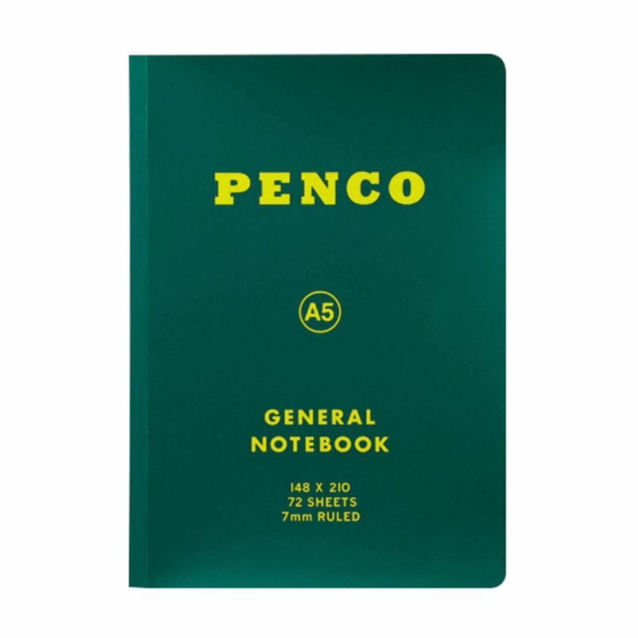 Het Penco Notitieboek Groen A5 van Penco heeft afgeronde hoeken en een gele omslagbedrukking - ideaal als notitieboek werk of om dagelijks aantekeningen in te maken.