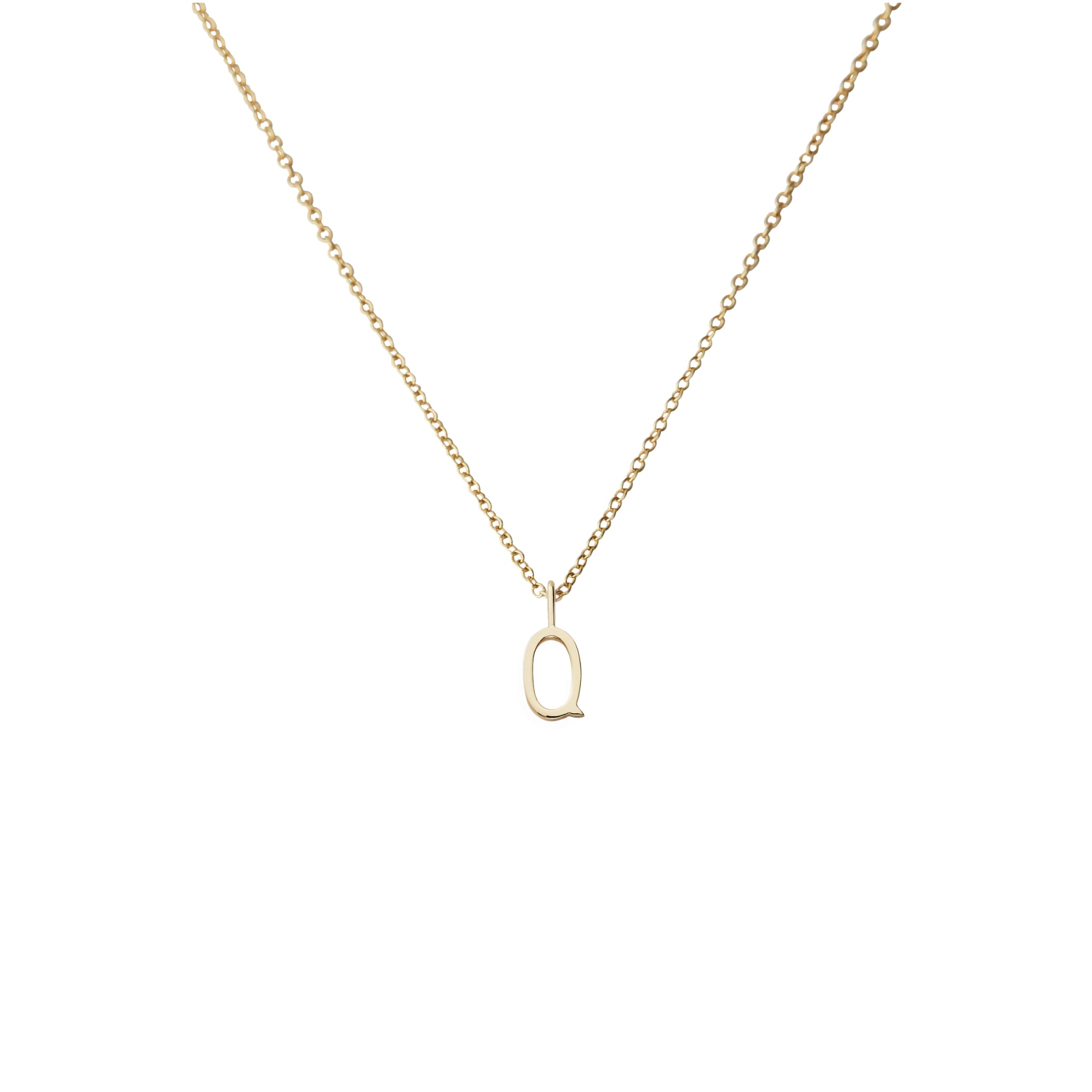 Design Letters Gouden Ketting 'Q' 18K Verguld