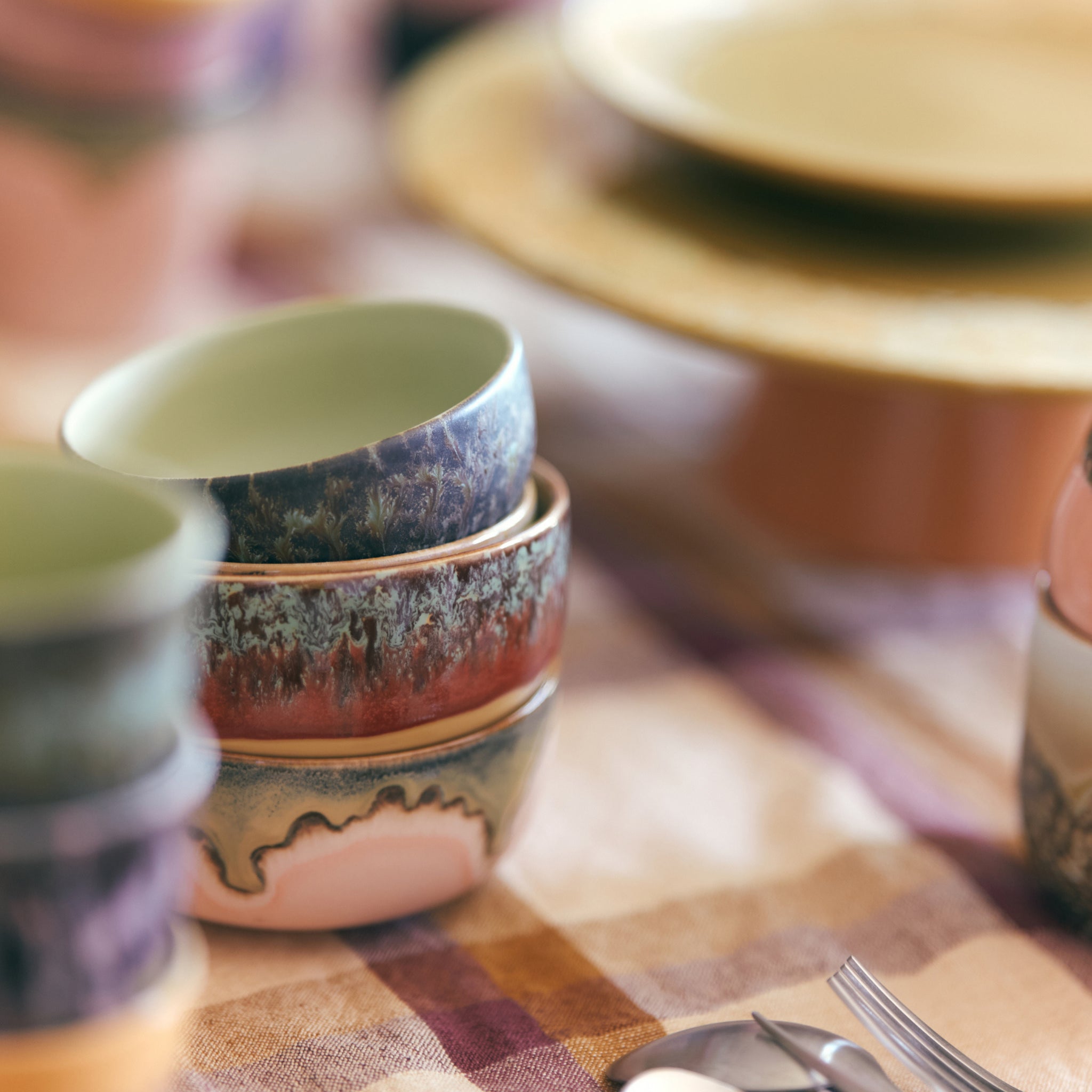 HK Living 70s Ceramics Dessertkom Harbour 4 st. - HK Living