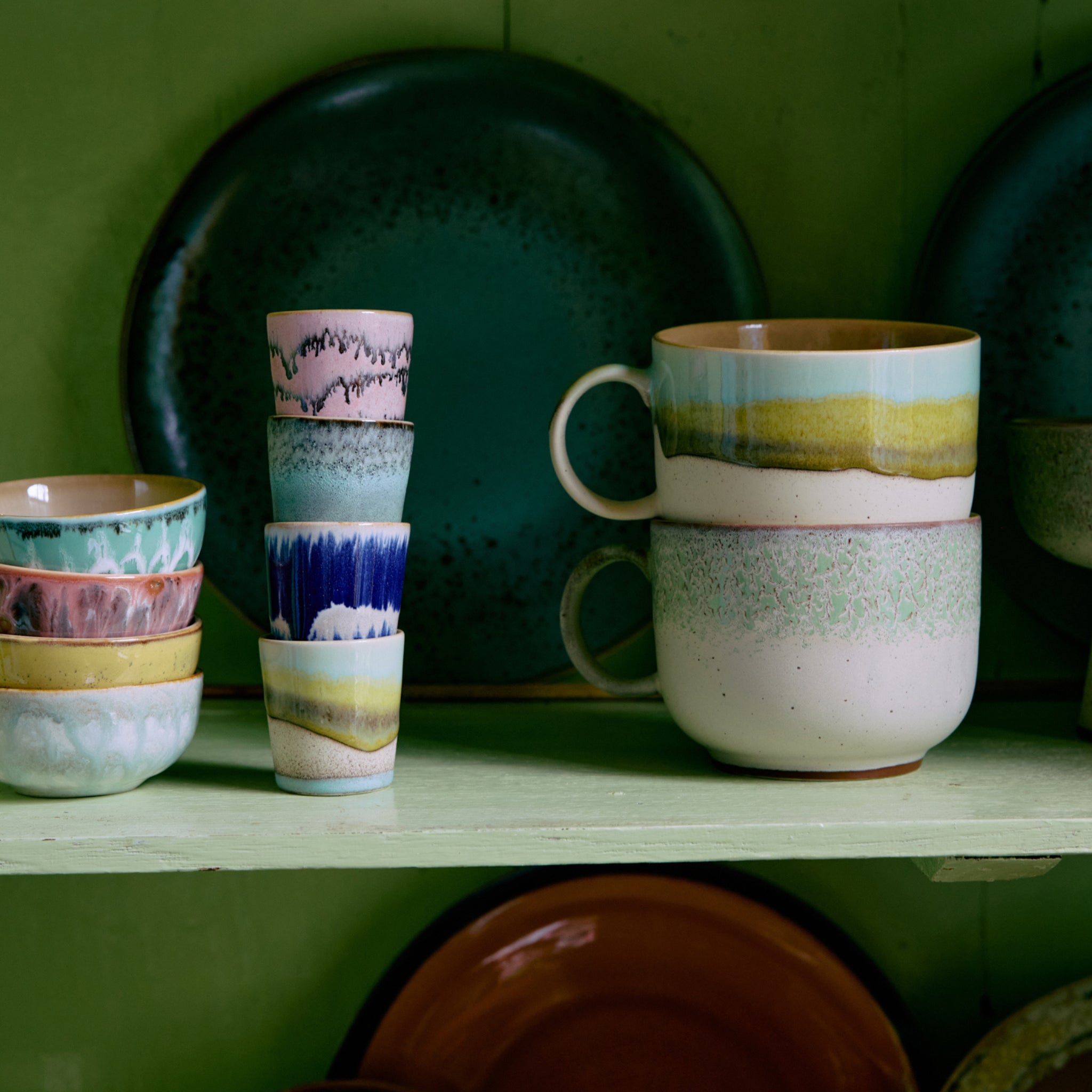 HK Living 70s Ceramics Eierdop Vibrance 4 st. - HK Living