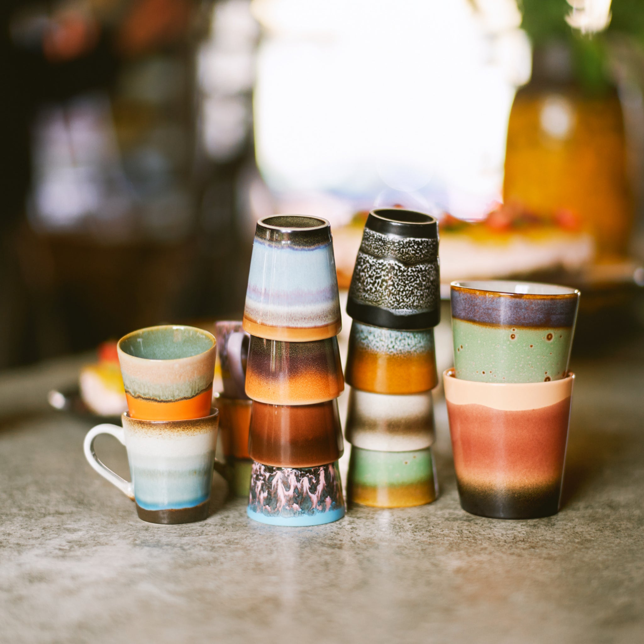 HK Living 70s Ceramics Espresso Kop Retro 4 st. - HK Living