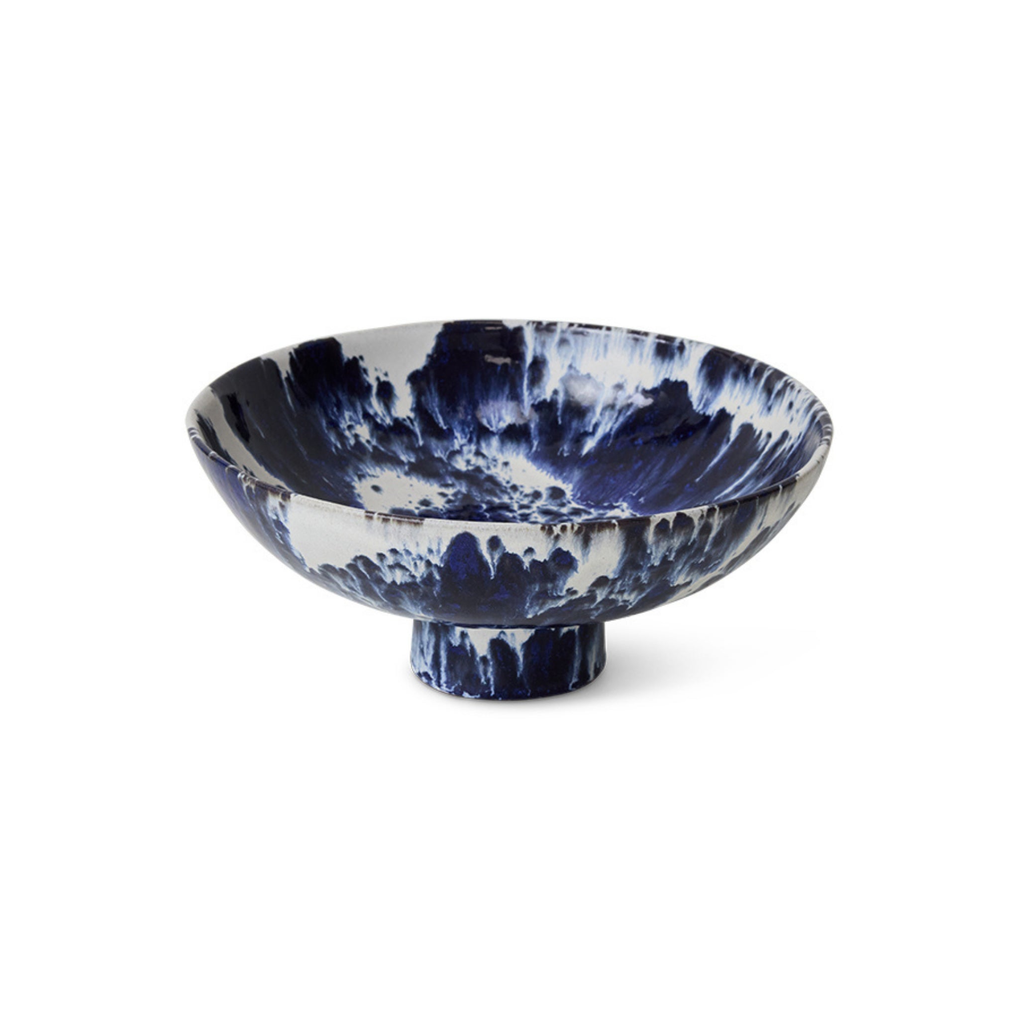 HK Living 70s Ceramics Kom op Voet Indigo - HK Living