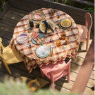 HK Living 70s Ceramics Laag Bord Palms D27,5 2 st. - HK Living