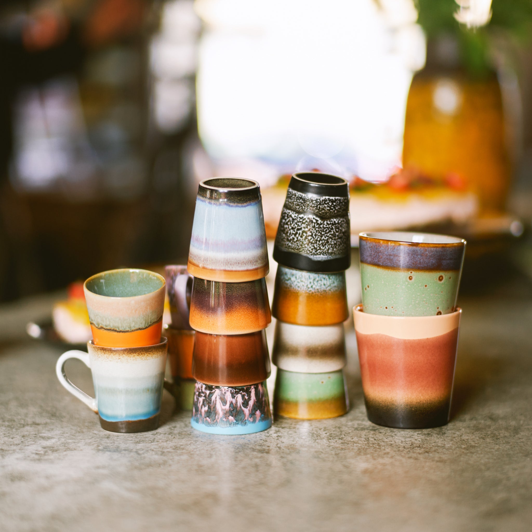 HK Living 70s Ceramics Ristretto Mok Solar 4 st. - HK Living