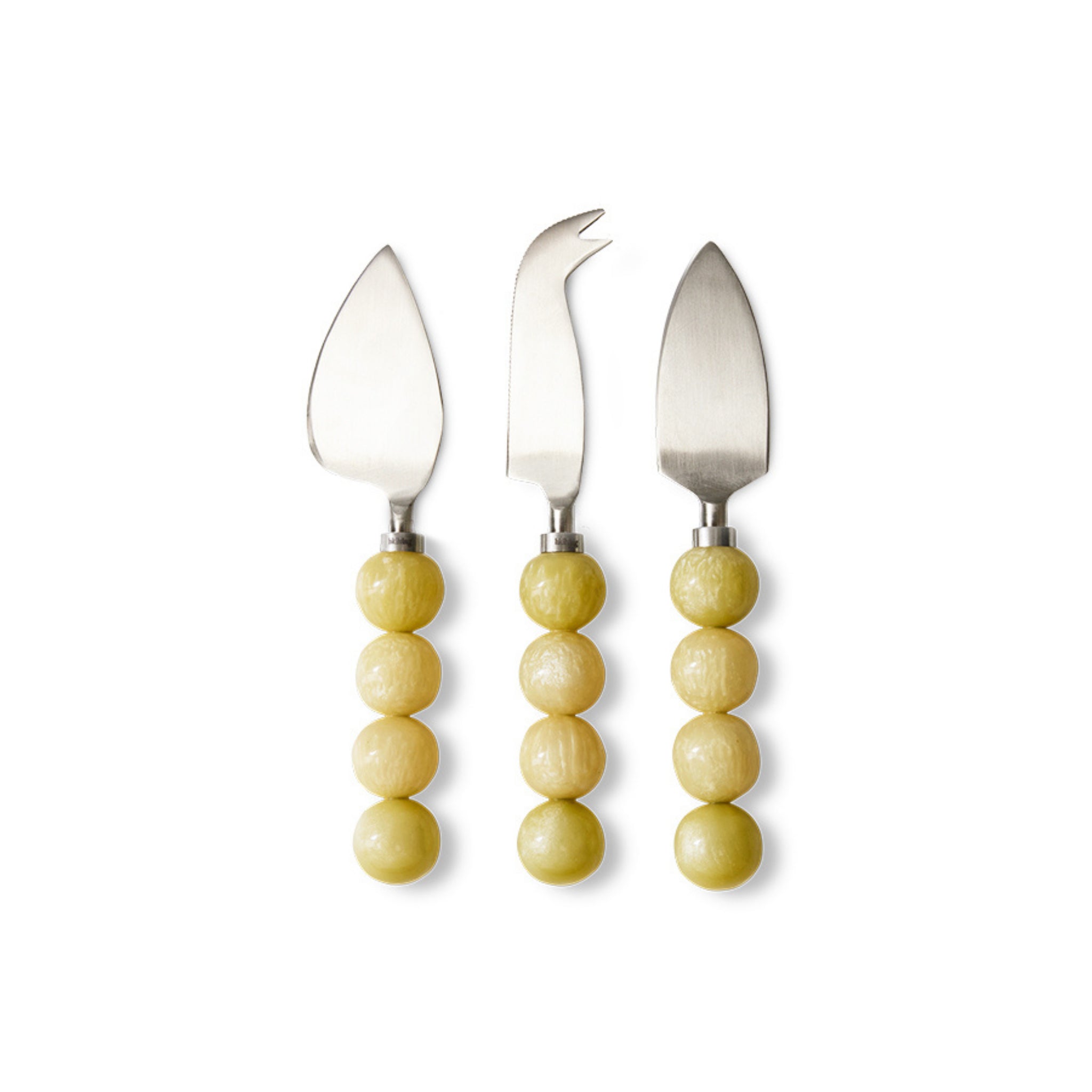 Set van drie kaasmesjes in lemonkleur van HK Living