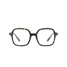 Izipizi Leesbril Office Tortoise — vierkante bril in schildpadmotief met een dik, licht afgerond montuur en een blauwlichtfilter voor extra draagcomfort. Perfect voor een kantoorlook, afgebeeld op een witte achtergrond. Merk: Izipizi.