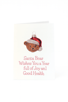 De Matriks Kerst- en Nieuwjaarskaart Santa Bear van Matriks heeft een beer ornament met een kerstmuts en de boodschap: Santa Bear Wishes You a Year full of Joy and Good Health. Een perfecte kaart voor kerst- en nieuwjaarswensen.