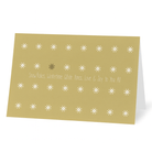 De Matriks Kerstkaart Snowflakes, Wintertime, White Xmas... van Matriks heeft gouden tinten, witte sneeuwvlokpictogrammen in rijen en de boodschap "Snowflakes. Wintertijd. White Xmas, Love & Joy To You All" in een eenvoudig lettertype - een stijlvolle wintergroet.