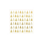 De PPD Papieren Servetten Pure Mood Gold 33/33 zijn witte, FSC-papieren servetten met een keurig patroon van gouden geometrische kerstbomen - ideaal om een elegante, feestelijke stijl aan je tafel toe te voegen.