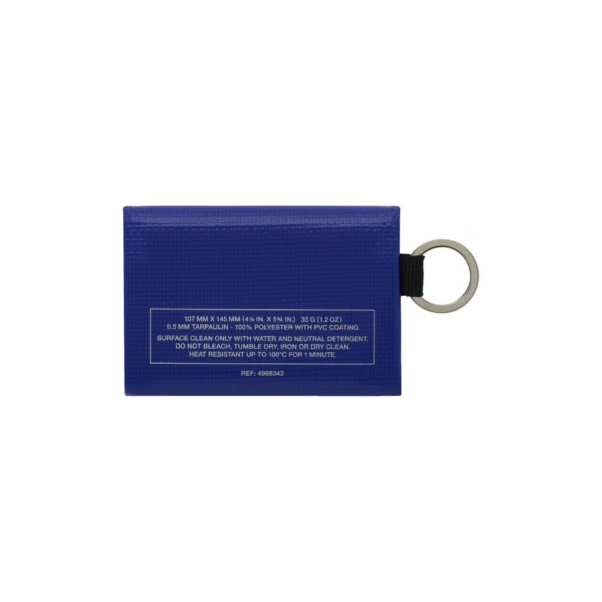 Achterkant van de blauwe Penco Carry Tite 2-Way portefeuille