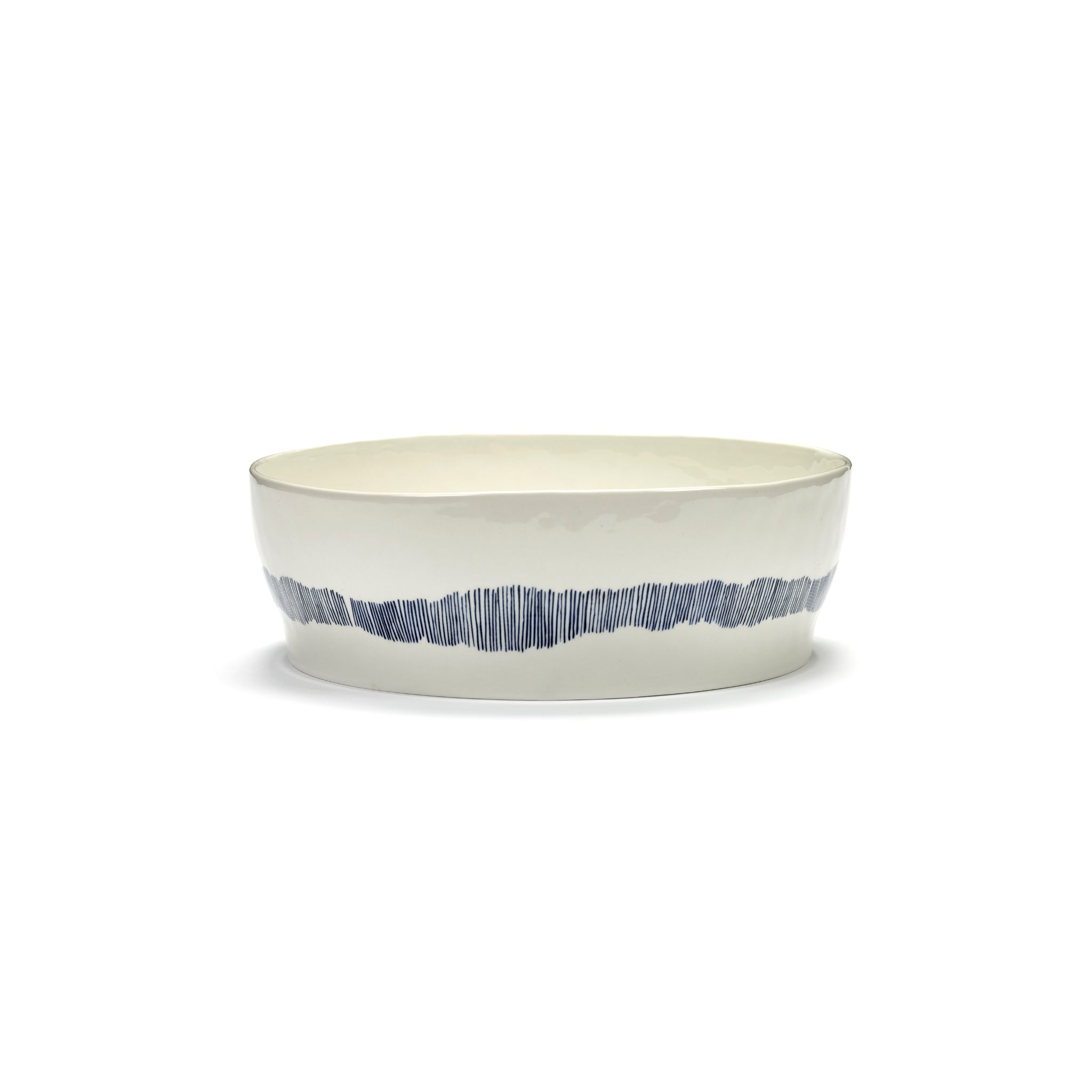 Serax Feast Saladekom Wit Swirl-Stripes Blauw D28