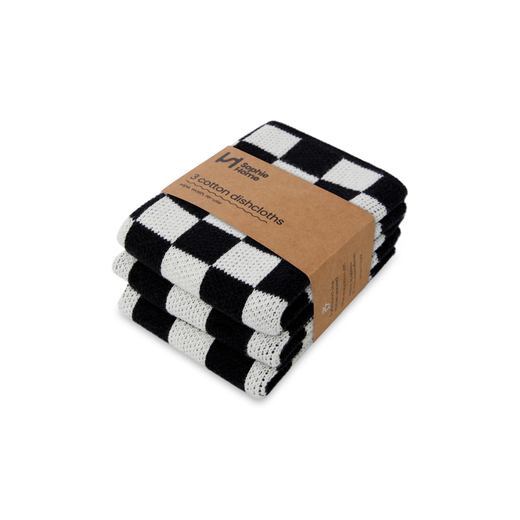 Sophie Home Vaatdoeken Black Check 3 st.