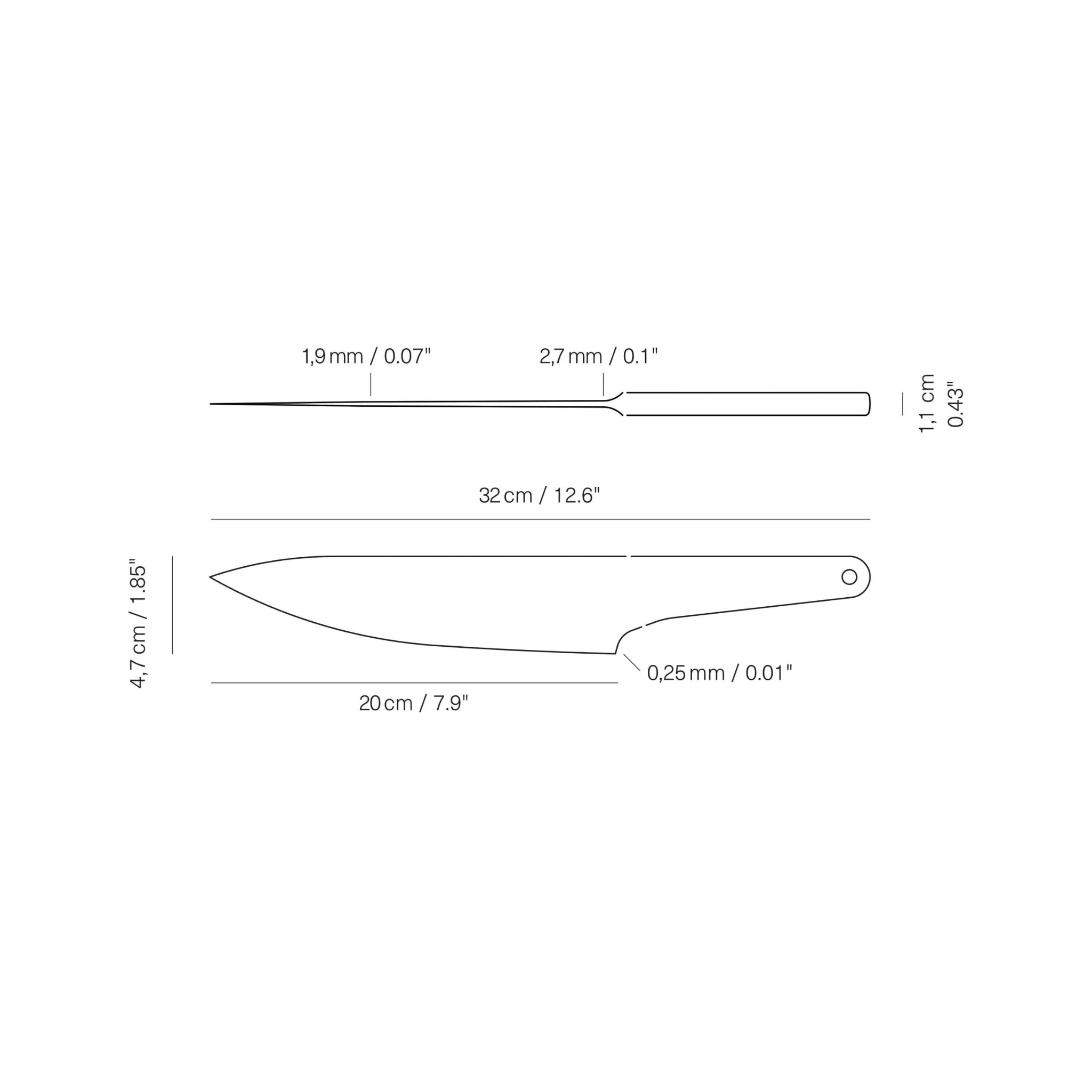 Veark Chef's Mes 20cm Afmetingen