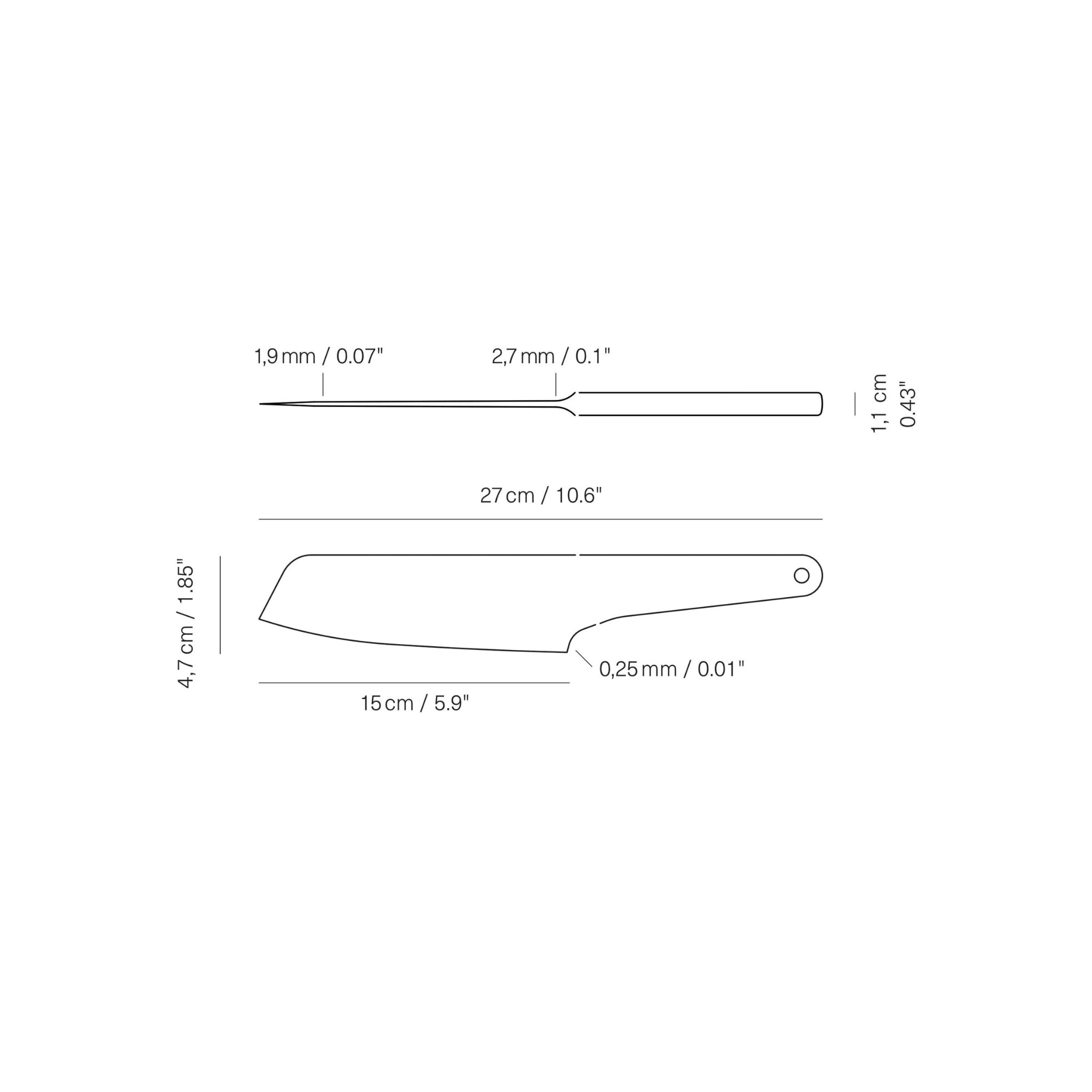 Veark Santoku Mes 15cm Afmetingen