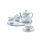 De Serax Wouters & Hendrix Fête Des Bêtes Koffiekop + Schotel Lichtblauw is een porseleinen koffie kop en schotel set met een lichtblauw design, gemaakt door Serax.